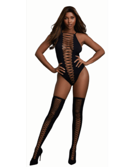 Teddy en Stockings Diamond – Één maat – Zwart