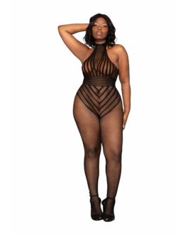 Visnet Bodystocking Teddy – Plus Size – Zwart