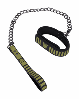 Tactische Halsband en Leash – Zwart/Groen