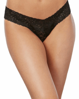 Lace Thong – One Size – Zwart