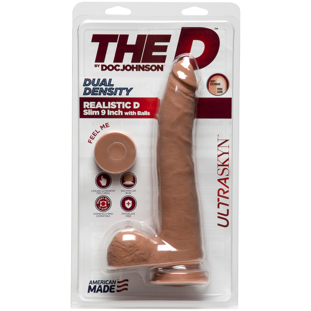 D Slim - Realistisch ULTRASKYN Dildo met Ballen - 2 Stukken - Afbeelding 2