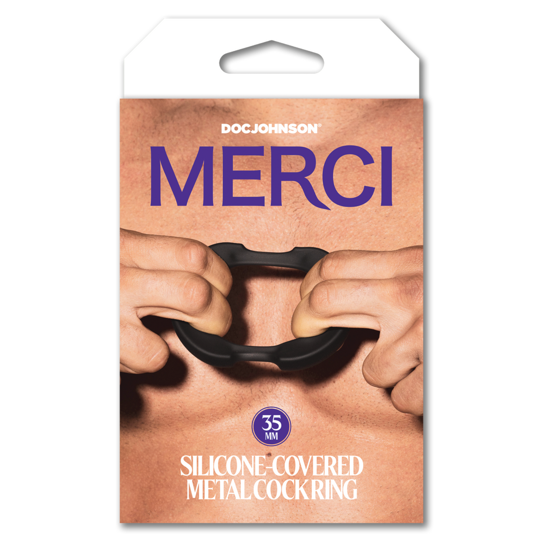 De Paradox - Silicone/Metal Cock Ring - 35mm - Zwart - Afbeelding 2
