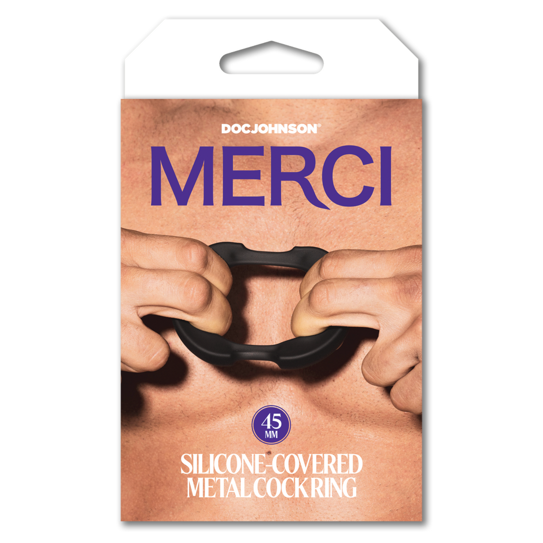 De Paradox - Silicone/Metal Cock Ring - 45mm - Zwart - Afbeelding 2
