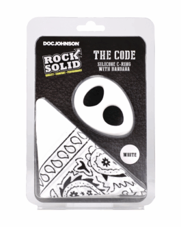 The Code – Siliconen Cockring met Bandana – Wit