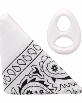 The Code – Siliconen Cockring met Bandana – Wit