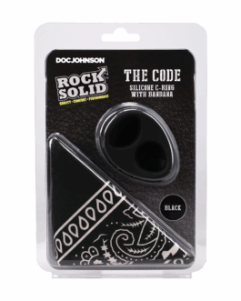 The Code – Siliconen Cockring met Bandana – Zwart