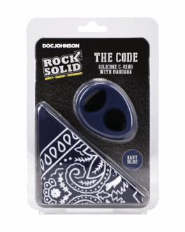 The Code – Siliconen Cockring met Bandana – Marineblauw