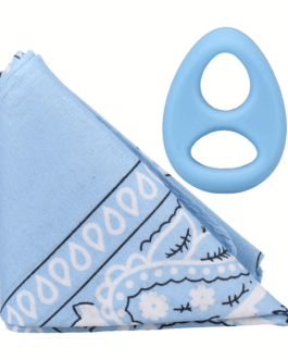 The Code – Siliconen Cockring met Bandana – Lichtblauw