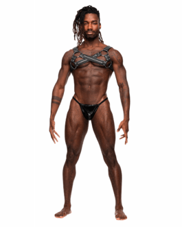 Virgo – Imitatie Leren Harnas – One Size – Zwart