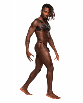 Virgo – Imitatie Leren Harnas – One Size – Zwart