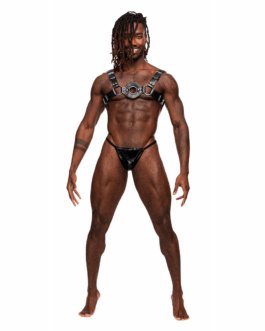 Libra – Imitatie Leren Harnas – One Size – Zwart