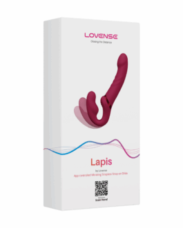 Lapis – App-gestuurde Dubbel Eind Vibrerende Strapless Strap-on – Rood