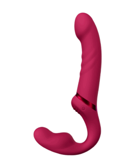 Lapis – App-gestuurde Dubbel Eind Vibrerende Strapless Strap-on – Rood
