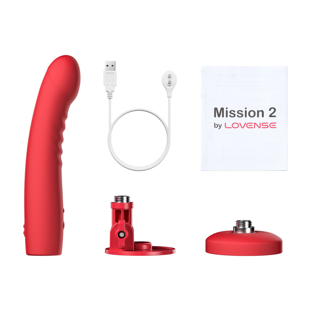 Mission 2 - Vibrerende Zuigcup Dildo met Touch-Sense - Rood - Afbeelding 6