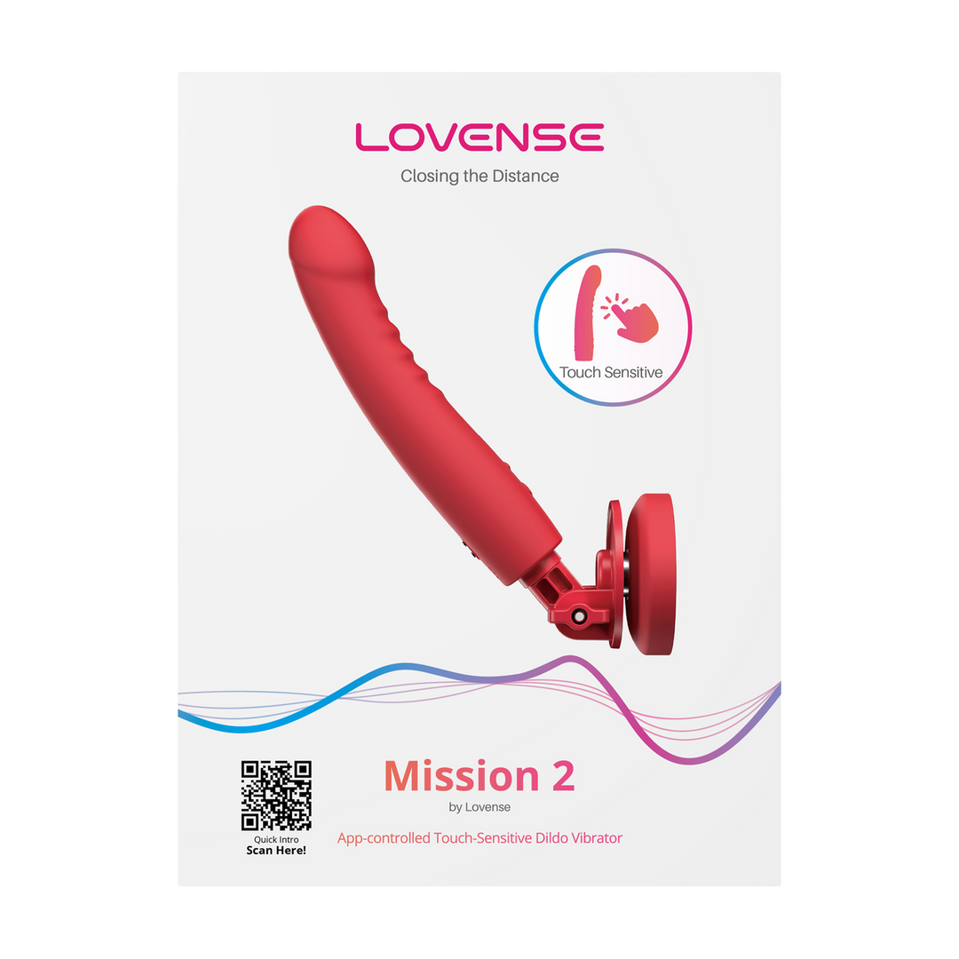 Mission 2 - Vibrerende Zuigcup Dildo met Touch-Sense - Rood - Afbeelding 2