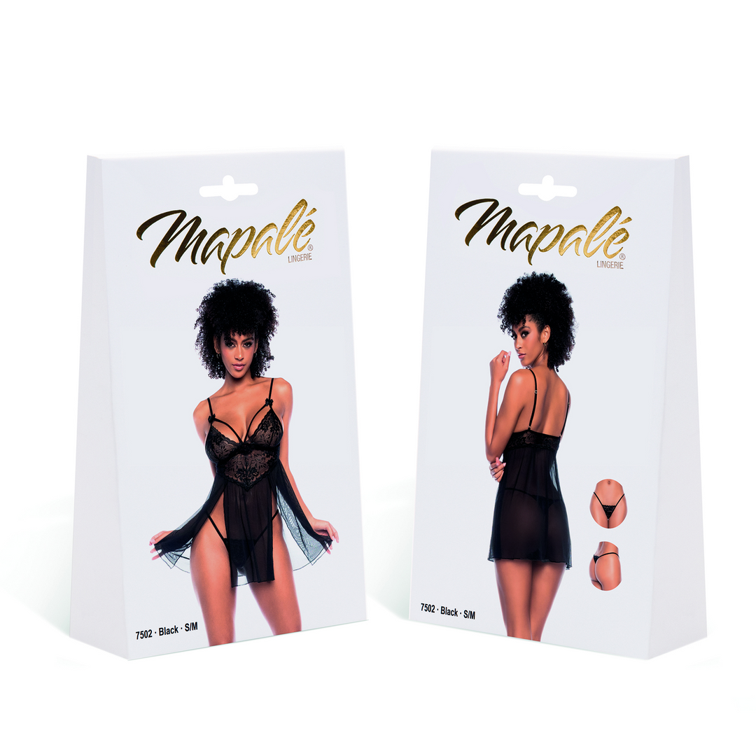 Babydoll - L/XL - Zwart - Afbeelding 2