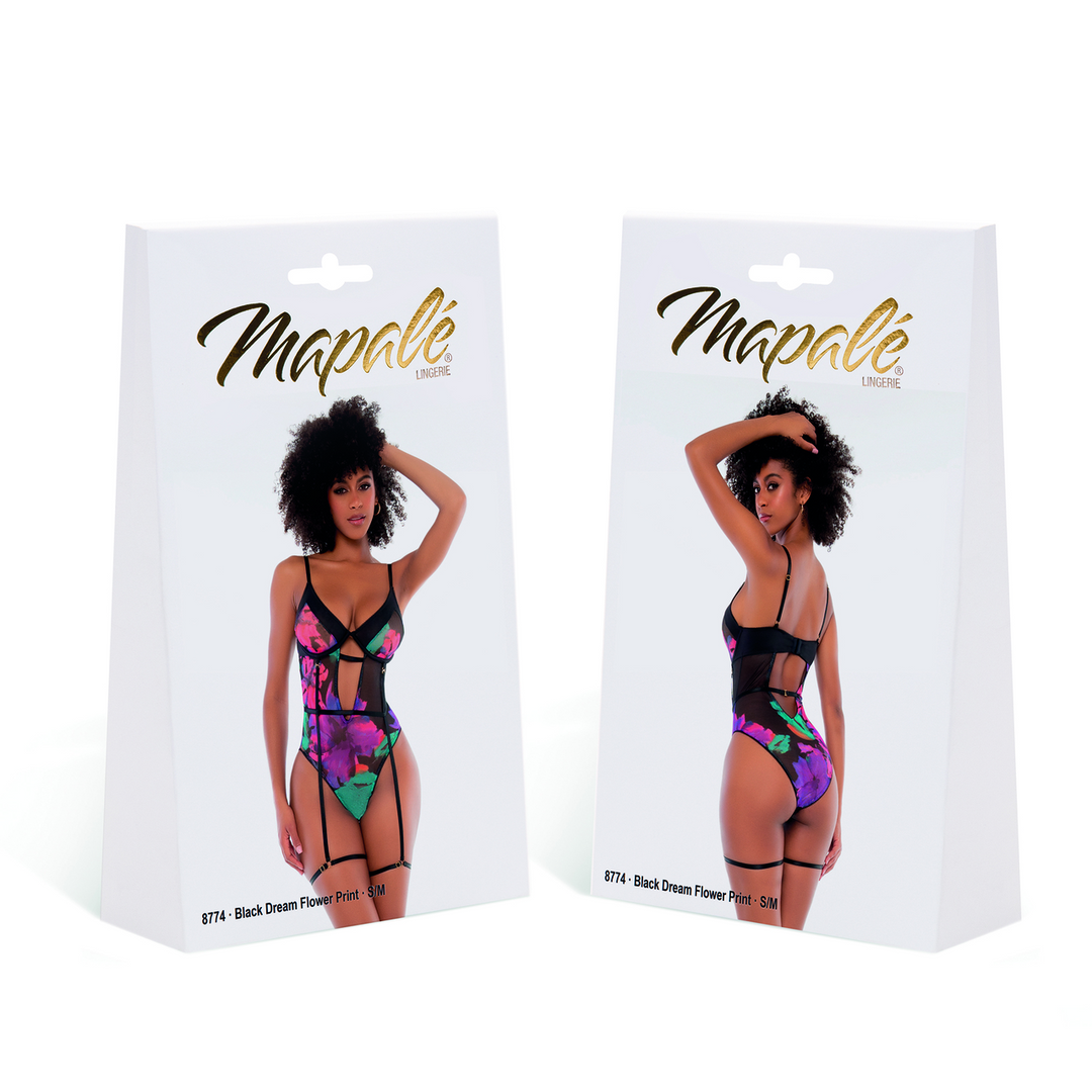 Teddy - L/XL - Zwarte Dream Flower Print - Afbeelding 2