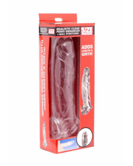 Realistische Heldere Penis Sleeve en Ball Stretcher