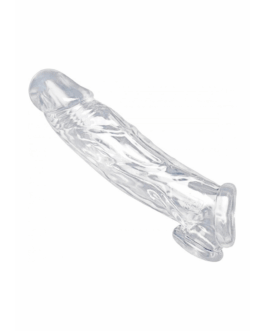 Realistische Heldere Penis Sleeve en Ball Stretcher