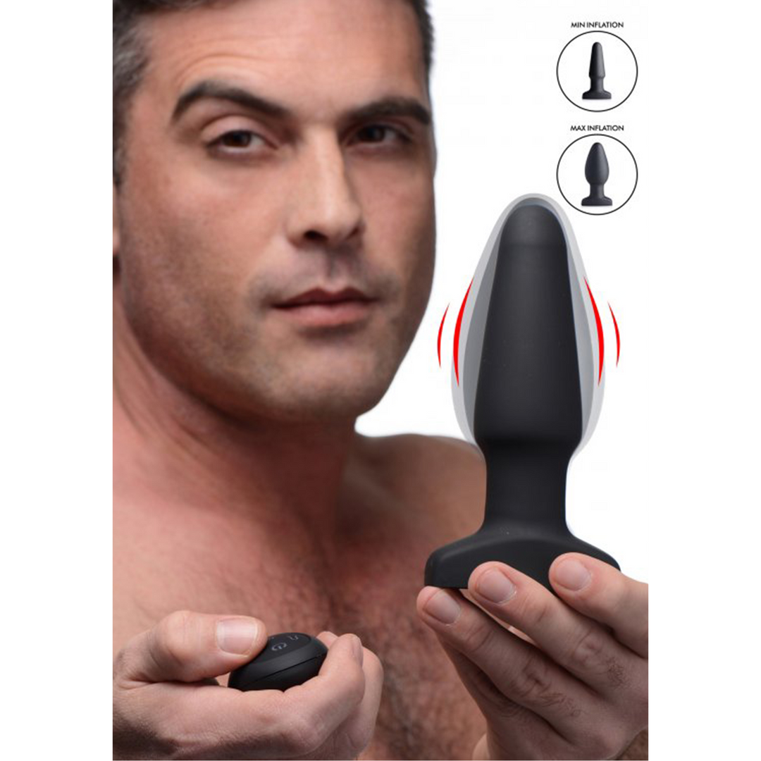 Opblaasbare Vibrerende Silicone Butt Plug - Afbeelding 3