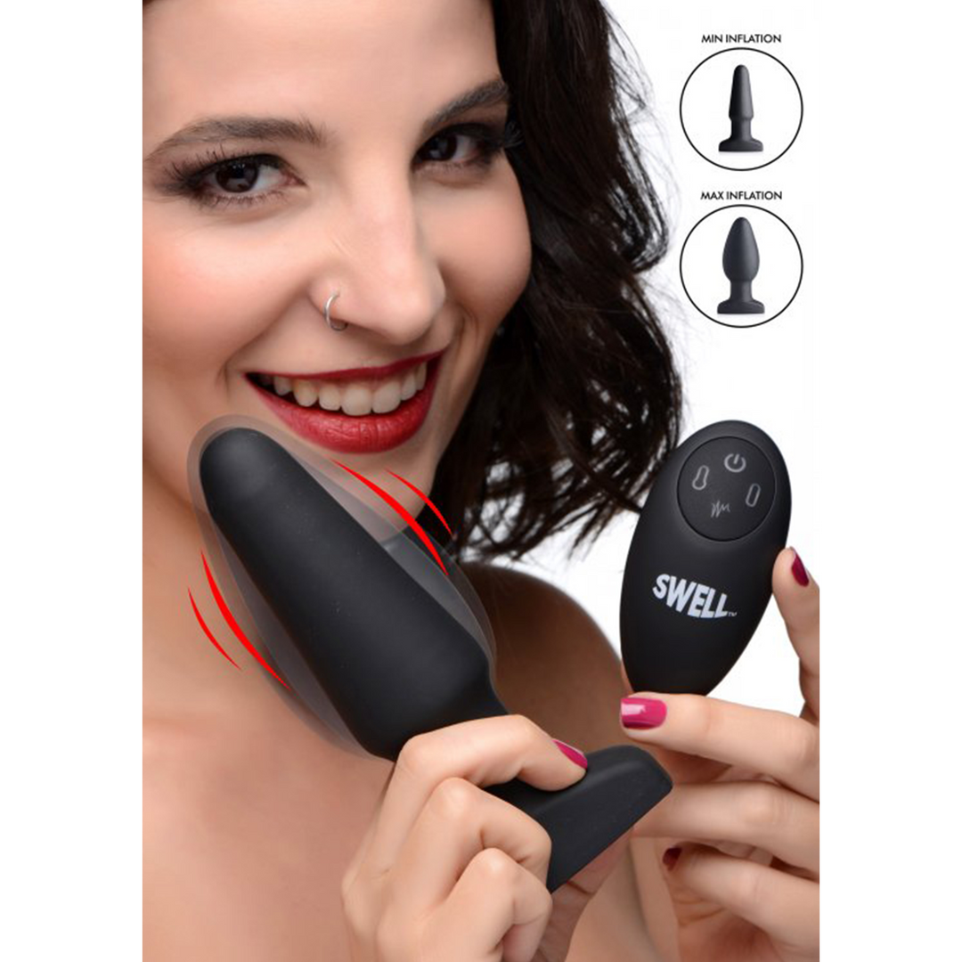 Opblaasbare Vibrerende Silicone Butt Plug - Afbeelding 4