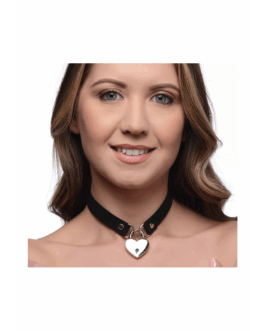 Lock-It – Choker met Hart Slot en Sleutel