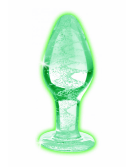 Glow-In-The-Dark – Glas Buttplug – Groot