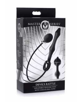 Opblaasbare Silicone Anale Plug + Cock- en Ballring