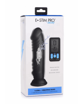 Vibrerende en E-Stim Siliconen Dildo + Afstandsbediening
