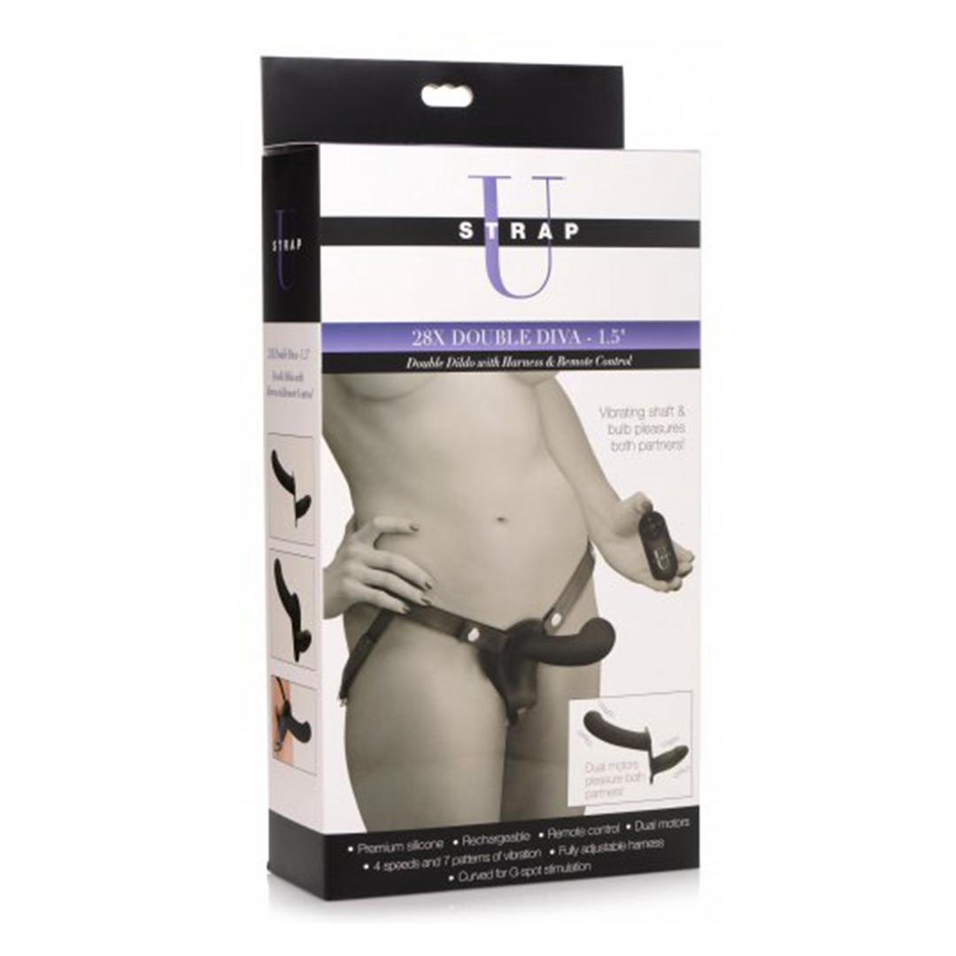 Double Diva - Double Dildo met Harness en Afstandsbediening - Afbeelding 2