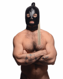 Bondagemasker met blonde paardenstaart