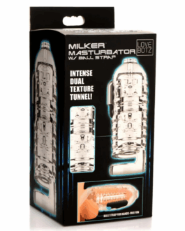 Melker TPE Masturbator met Ball Strap – Doorzichtig