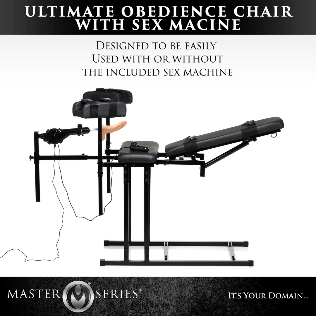 MS Obedience Chair met Sex Machine - Zwart - Afbeelding 6
