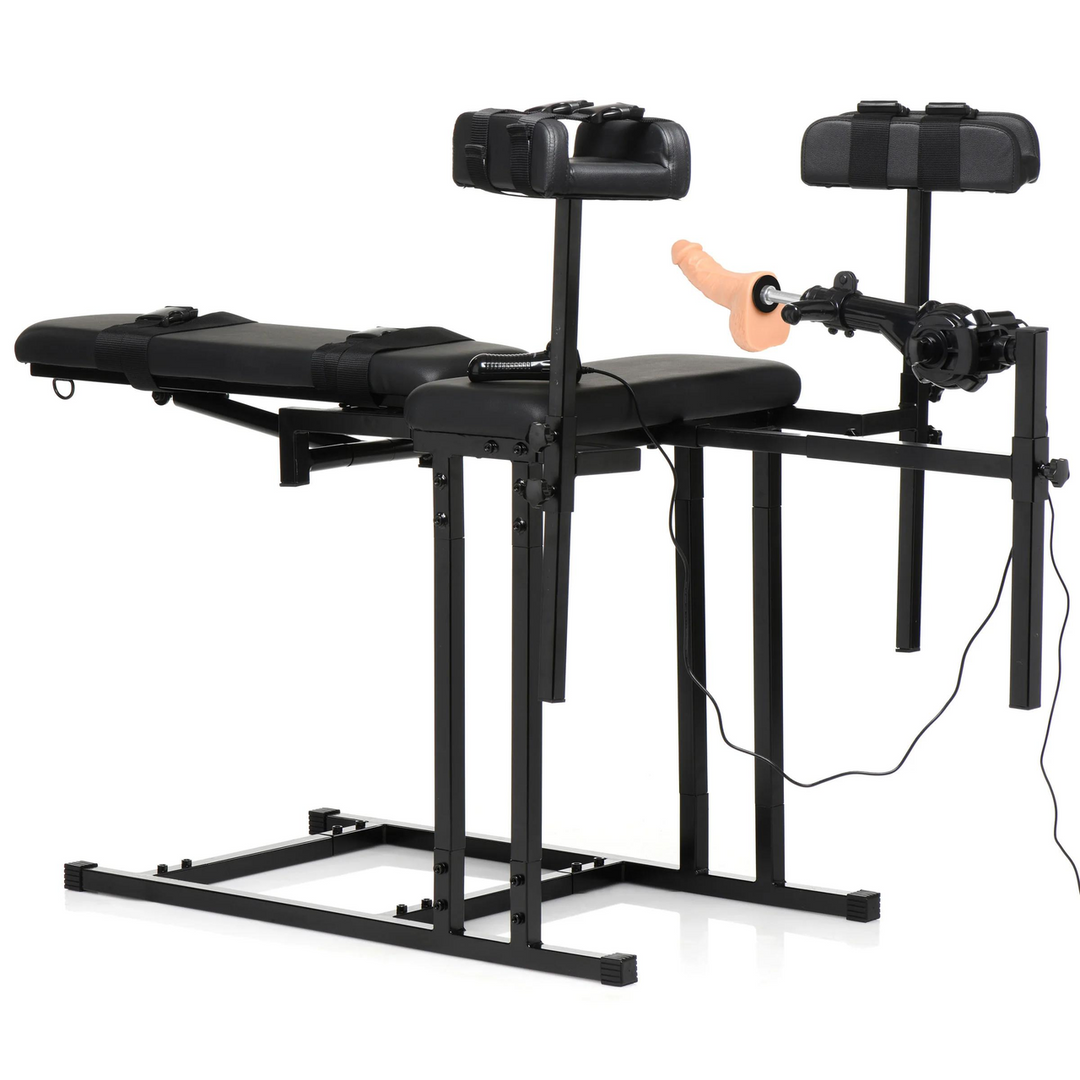 MS Obedience Chair met Sex Machine - Zwart - Afbeelding 3