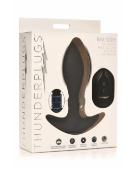 Rim Slide – Sliding Ring Silicone Butt Plug – Zwart