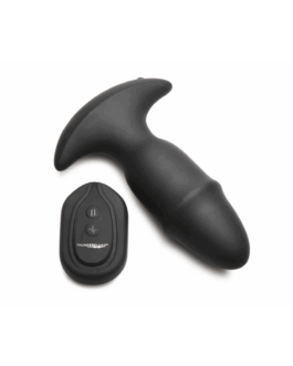 Butt Slider – Sliding Ring Silicone Missile Plug – Zwart