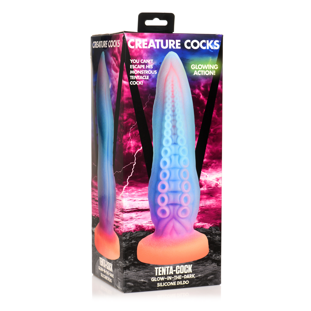 Tenta-Cock - Glow-in-the-Dark Siliconen Dildo - Afbeelding 2