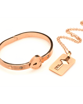 Geknoopte Sluiting Armband en Sleutelhanger Ketting – Roségoud