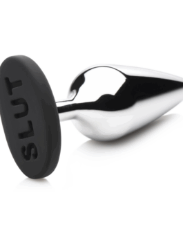 Butt Slut – Metalen en Siliconen Anale Plug – Zilver