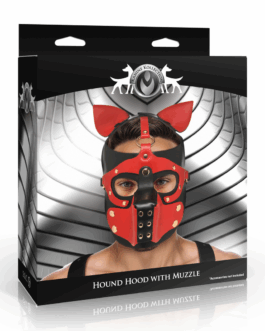 Hondenkap met Muilkorf – Zwart/Rood