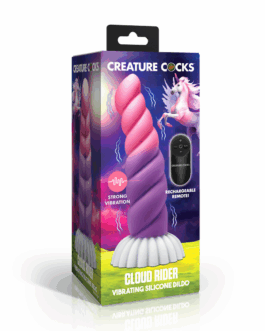 Cloud Rider – Vibrerende Eenhoorn Siliconen Dildo – Paars/Roze