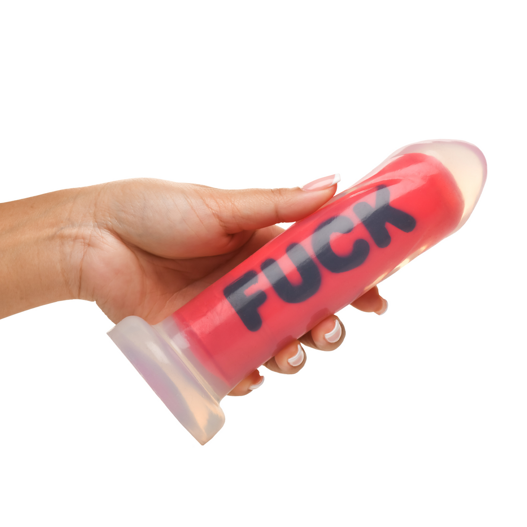 FUCK - Siliconen Dildo - Rood - Afbeelding 5