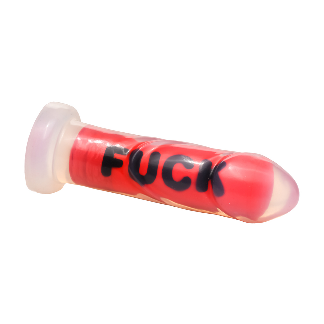 FUCK - Siliconen Dildo - Rood - Afbeelding 4