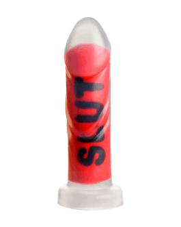 SLUT – Siliconen Dildo – Rood