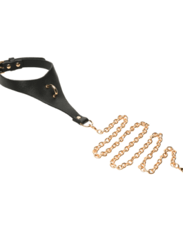 Captivate – Halsband met Lichaamsketting – Zwart/Goud