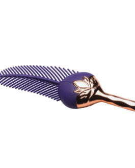 De Tickler – Vibrerende Silicone Veer Tickler – Paars/Goud