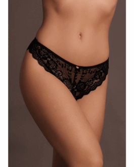 Claire – Elastic Lace Brief met Gouden Details – One Size