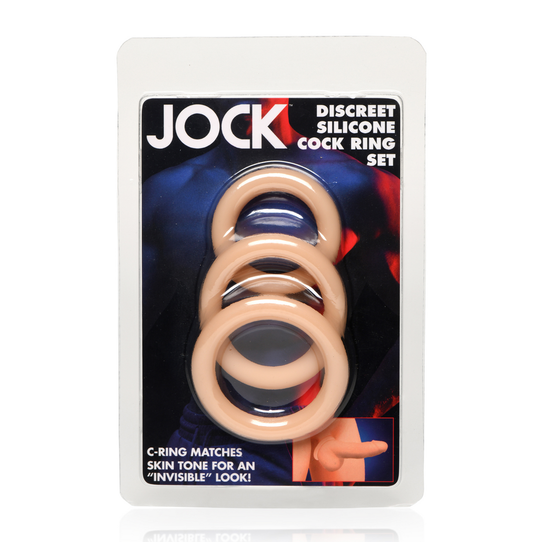 Discrete Siliconen Cockring Set - 3 Stuks - Licht - Afbeelding 3