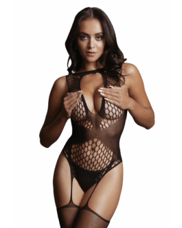 Contrast Suspender Bodystocking – One Size