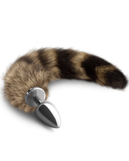 Foxy Silver – Metalen Anale Plug met Staart – Zilver/Bruin